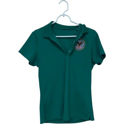 Polo Autoridad Portuaria Mujer S Verde Vintage Bordado Asunto de Veteranos EE. UU. Foto 1 de 4