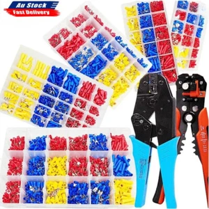 1300Pcs Assorted Insulated Electrical Wire Terminals Crimp Connectors Spade Sets - Picture 1 of 28