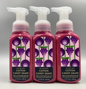 Bath & Body Works Cotton Candy Grape Clean Foaming Hand Soap 8.75 Oz S/3 #383B - Picture 1 of 1