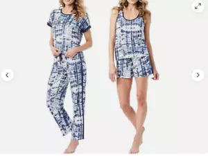 Lucky Brand Women's 4 PC Sleepwear Pajama Set (BLUE TIE DYE SMALL)NWT - Picture 1 of 4