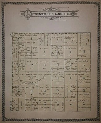 Mapa Plat 1911 Twp. 23N-31E - LINCOLN Co., WASHINGTON ~ CAN - NA - WAI Creek Foto 1 de 2