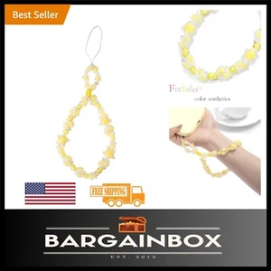 Durable Phone Lanyard with Beaded Charm - Trendy Yellow Accessory for On-the-Go - Picture 1 of 8