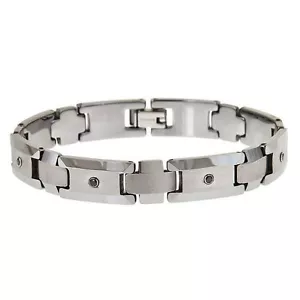 Tungsten Carbide Diamond Bracelet - NEW Two Tone Style ENERGY Collection - Picture 1 of 2