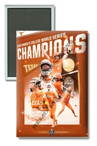 2025 NCAA Mujeres Softbol Campeones Nacionales Texas Longhorns Imán 2" x 3" - Imagen 1 de 3