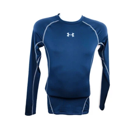 Under Armour Mens Compression Shirt Size Small Dark Blue Gray HeatGear LS - Image 1 of 4