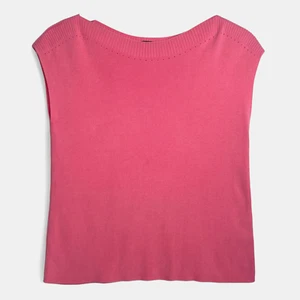 Talbots Sleeveless Knit Top Petite Small Cap Sleeve Ribbed Pink - Picture 1 of 4