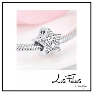 Charm stella con diamante in argento 925 - Les Folies (Modello Pandora) - Foto 1 di 9