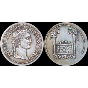 8-10 AD Large Ancient Roman Coin Emperor Caesar Tiberius - Denarius 36mm - Picture 1 of 1
