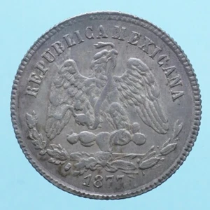 MESSICO 25 CENTAVOS 1877 SILVER COIN NUMISMATICA CURRENCY MONETA DA COLLEZIONE - Imagen 1 de 2