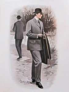 Mayfair Fashions Men circa 1900-10 mode Homme Londres costume chapeau melon - Picture 1 of 7