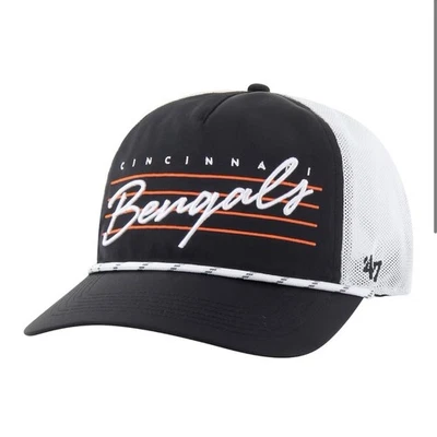 '47 Negro/Blanco Cincinnati Bengals Downburst Relajado Enganche Camionero Ajustable Foto 1 de 4