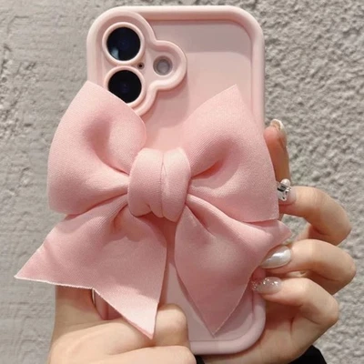 Case For iPhone 16 Pro Max 15 14 13 12 11 XR XS 7 8 6 Cute 3D Bow Phone Cover - Image 1 of 4