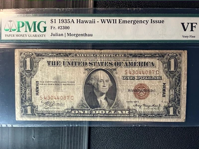 1935 VF PMG Hawaii WW2 Silver Certificate Raw 43044087 - Image 1 of 2