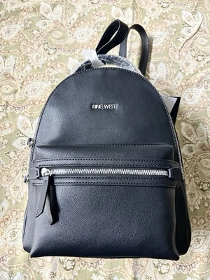 Новый Nine West Vander черный логотип средний купол женщины регулируемый рюкзак сумка сумочка - Изображение 1 из 4