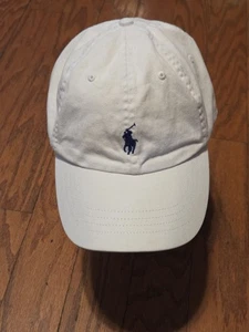 Vintage Polo Ralph Lauren Mütze Herren Einheitsgröße weiß bestickt Baseballkappe - Bild 1 von 6