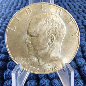 1976-S Eisenhower Silver Dollar -Bi-Centennial - 40% Silver - Type 1 - Unc. Cond - Picture 1 of 14