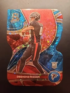 2023 Spectra Desmond Ridder Die-Cut Neon Blue /50 Falcons Rookie RC Cincinnati  - Picture 1 of 7
