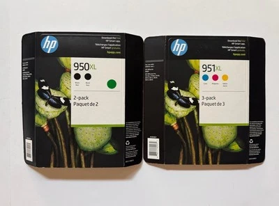 5-PACK HP GENUINE 950XL BLACK & 951XL COLOR INK OFFICEJET PRO 8600 exp 2024 - Image 1 of 4