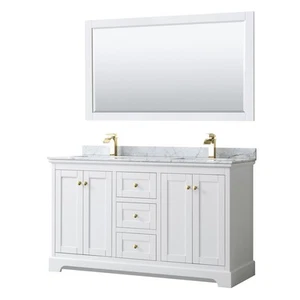 Wyndham Collection WCV232360DCMUNSM58 Avery 60" - White / White Carrara Marble - Picture 1 of 12