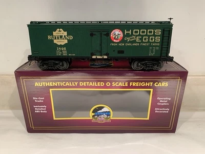 MTH PREMIER HOOD’S DAIRY (RUTLAND) 36’ WOOD SIDE REEFER CAR 20-94689! O SCALE - Image 1 of 4