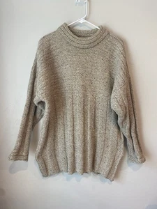Vintage Burberry’s Irish Wool Tan Cream Sweater Size L - Picture 1 of 4