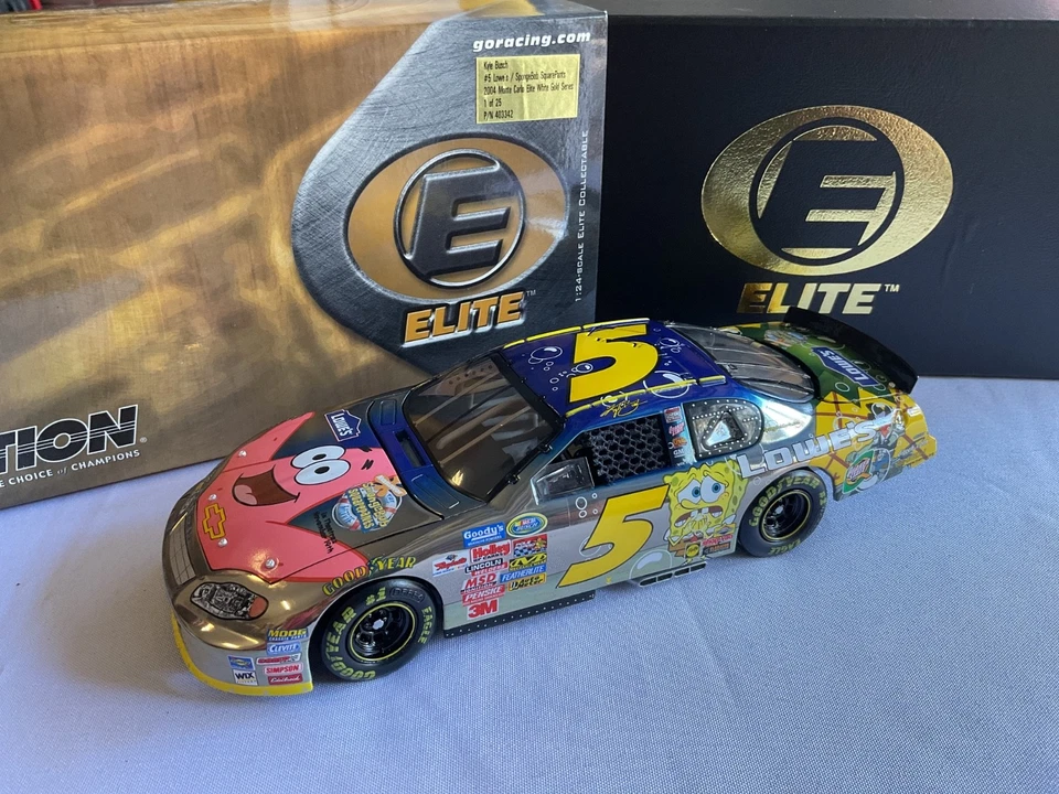 Kyle Busch #5 Lowe's / SpongeBob SquarePants 2004 White Gold Elite 1/24 1 of 25! - Image 1 of 1