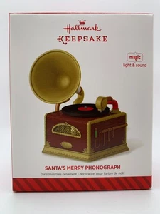 Hallmark 2014 Santa's Merry Phonograph Ornamento Magic Light and Sound NUEVO bate. - Imagen 1 de 2