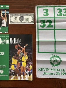 Kevin McHale Retirement 1/30/94 Program w/ Banner, Autographed $32 & Ticket - Picture 1 of 12
