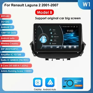 Per Renault Laguna II 2001-2007 Autoradio GPS Navi Carplay BT WIFI 9" Android 13 - Foto 1 di 22