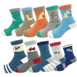Toddler Kids Little Boys Fashion School Cotton Crew Socks 10 Pack (Size M(3-4... - Picture 1 of 6