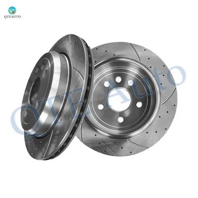 Rotores de disco de freno ranurados perforados traseros 330 mm para Dodge Durango 2011-2020 Foto 1 de 4