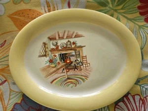 Homer Laughlin Colonial Kitchen Platter Eggshell B42N5 Yellow Trim. 11.5 X 9" - Bild 1 von 7