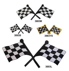 Tablero de cuadros banderas a cuadros, banderas de carreras bordado hierro en parche de apliques  - Imagen 1 de 5