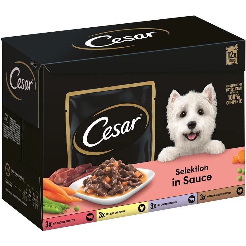 Cesar Multipack Selektion Sauce Rind / Huhn | 48x 100g - Bild 1 von 1