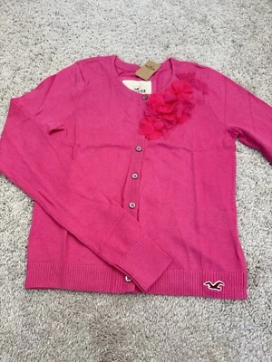 Hollister Womens Size M Fuchsia Button Up Long Sleeves Lightweight Cardigan - Image 1 of 4