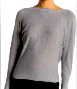 Alice + Olivia gray long sleeve open back Sweater SZ L - Picture 1 of 4