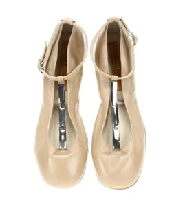 AGL Womens Tan Leather Ankle Strap Ballet Flat Shoes Size 37 New 214672 - Picture 1 of 6