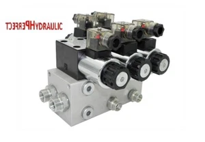 Válvula hidráulica válvula de control 2 secciones CETOP 03 NG6 60l/min 12V placa base DBV - Imagen 1 de 4