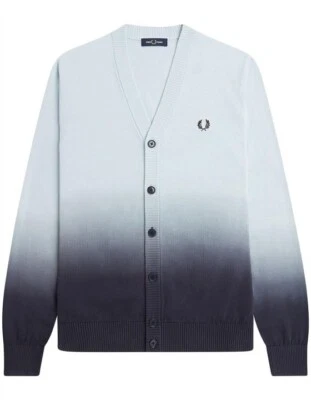 Fred Perry Ombre Cotton Cardigan Sweater NWT XS $310 Ice Blue - Image 1 of 4