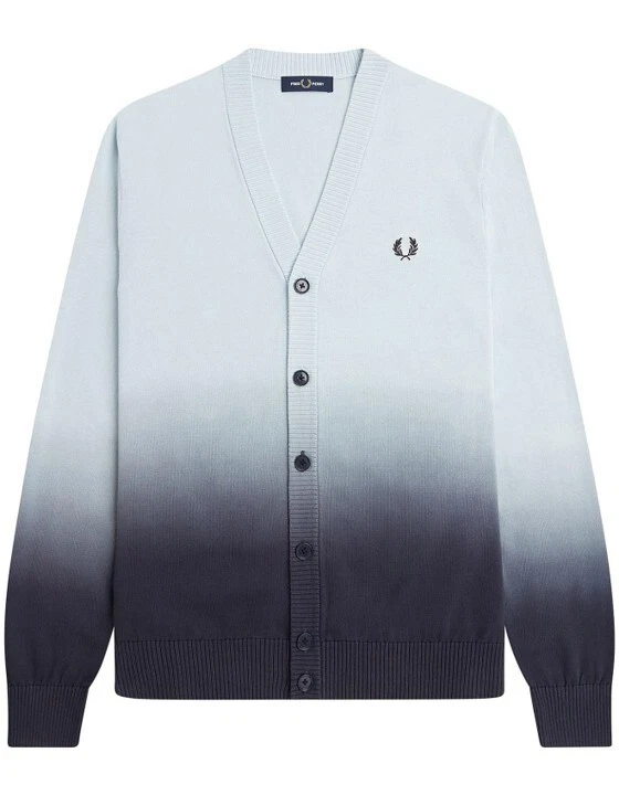 Suéter Cárdigan Fred Perry Ombre Algodón Nuevo con Etiquetas XS $310 Azul Hielo Foto 1 de 4
