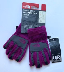 New The North Face Girls Denali Thermal Fleece Etip Glove Purple L - Picture 1 of 2