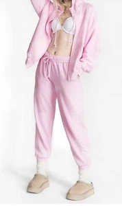 VICTORIA’S SECRET PINK IVY FLEECE CAMPUS SWEATPANTS SPRING ORCHID SIZE XL NWT - Picture 1 of 7