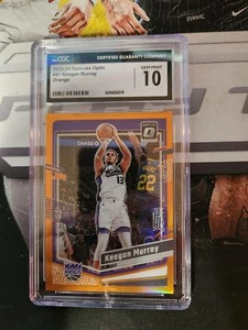 2023-24 Donruss Optic #97 Keegan Murray Orange CGC 10 #/199 - Picture 1 of 2