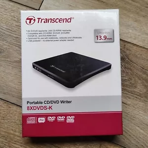 Transcend Extra Slim Portable DVD Writer TS8XDVDS-K Black - Afbeelding 1 van 15