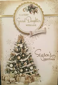 TO A VERY SPECIAL DAUGHTER CHRISTMAS CARD EX LARGE 27 X 19 LOVELY VERSE - Picture 1 of 2