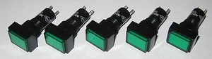 5 X Panel Mount Rectangular LED Indicator - Green - Plastic Case - 3 to 12 V DC - Picture 1 of 7