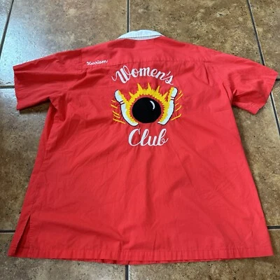VTG Bowling Shirt Chain Stitched Red Embroidered 60s 70s Sz 44 - Image 1 of 4