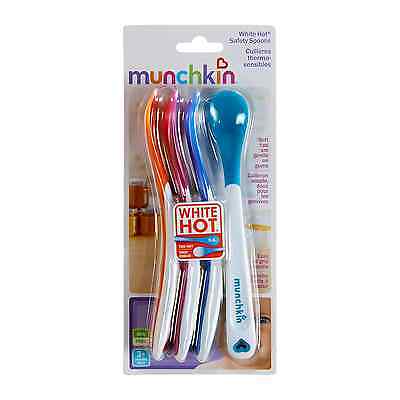 Munchkin 4 X White Hot Safety Spoons Changes Colours Baby Safety Fast Delivery • 5.48£