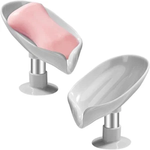 2 Piece Soap Holder Soap Dish Self Draining Soap Dish Soap Box with Suction Cup - Picture 1 of 12