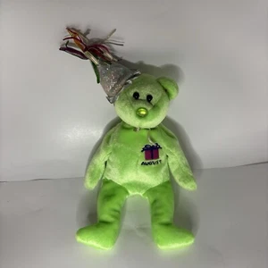 Ty Beanie Baby August Birthday Teddy Bear 9"  Plush Stuffed Animal Toy - Picture 1 of 7